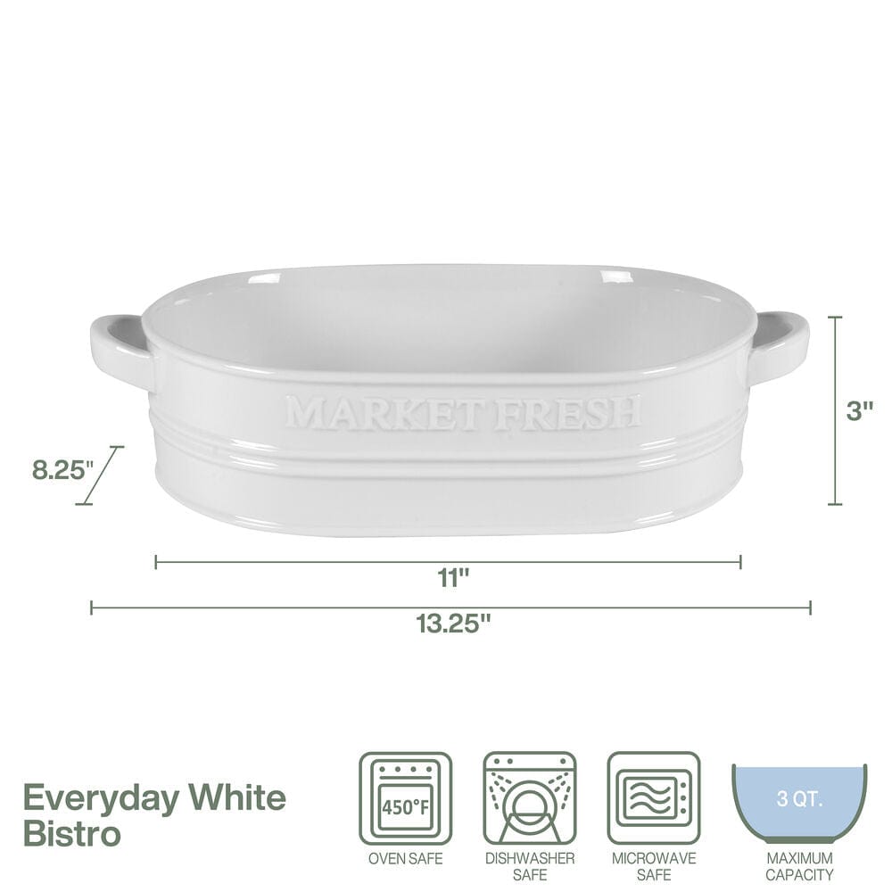 Everyday White® Market Fresh Casserole Baker, 13.25 IN