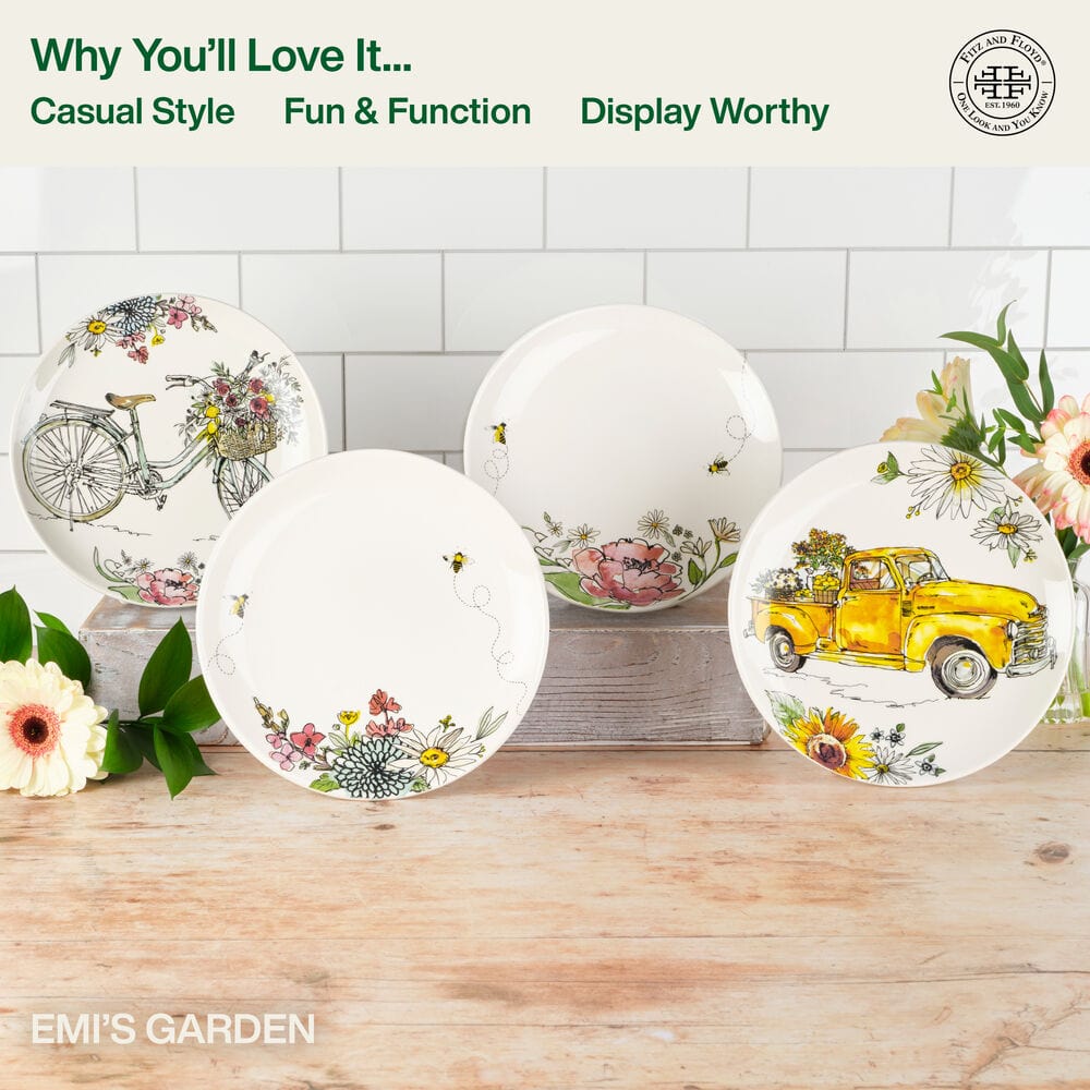 Emi's Garden Set of 4 Salad Plates