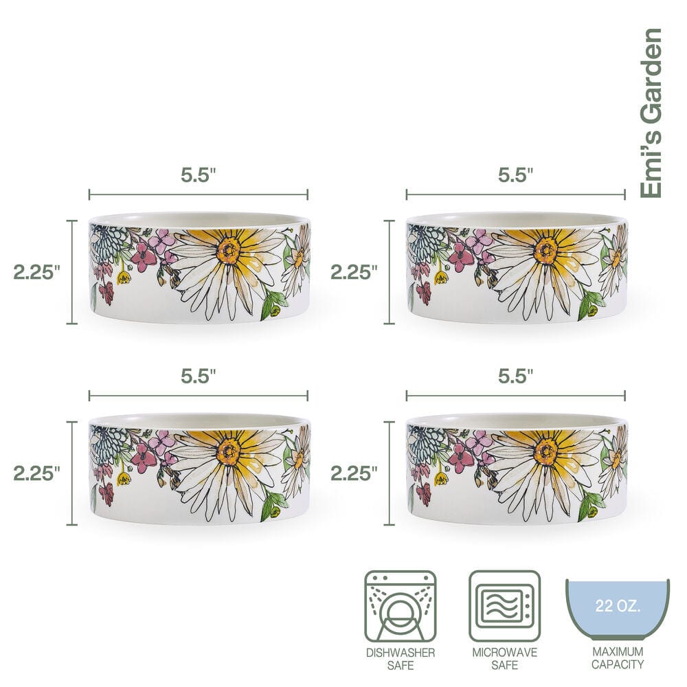 Emi's Garden Set of 4 Snack Bowls