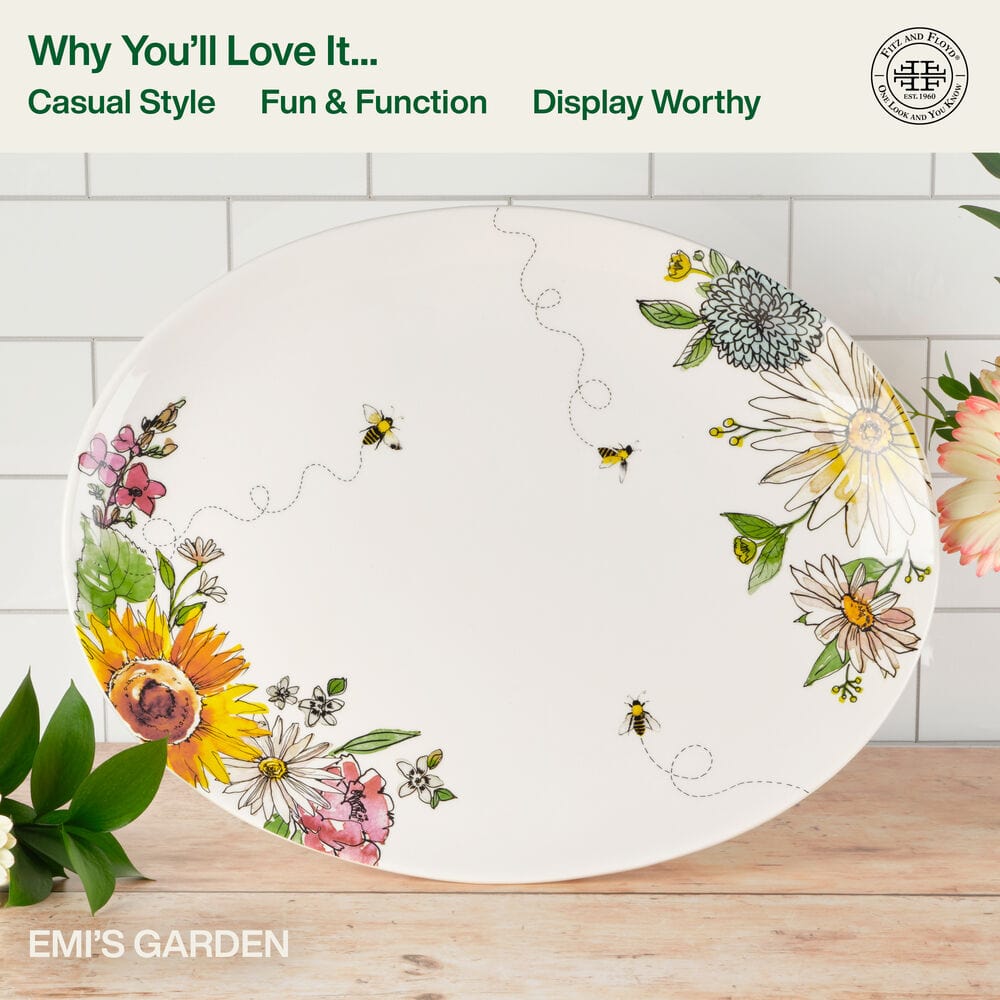 Emi's Garden Platter, 16 IN