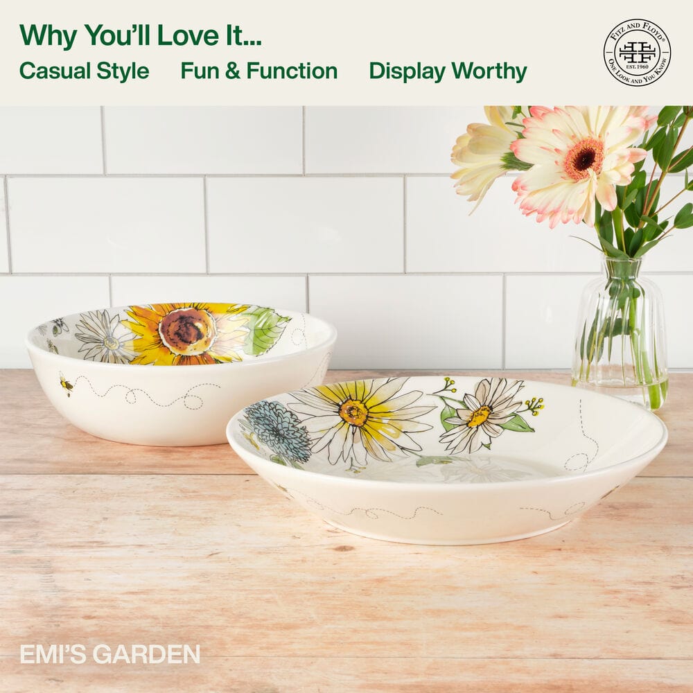 Emi's Garden Set of 2 Serving Bowls
