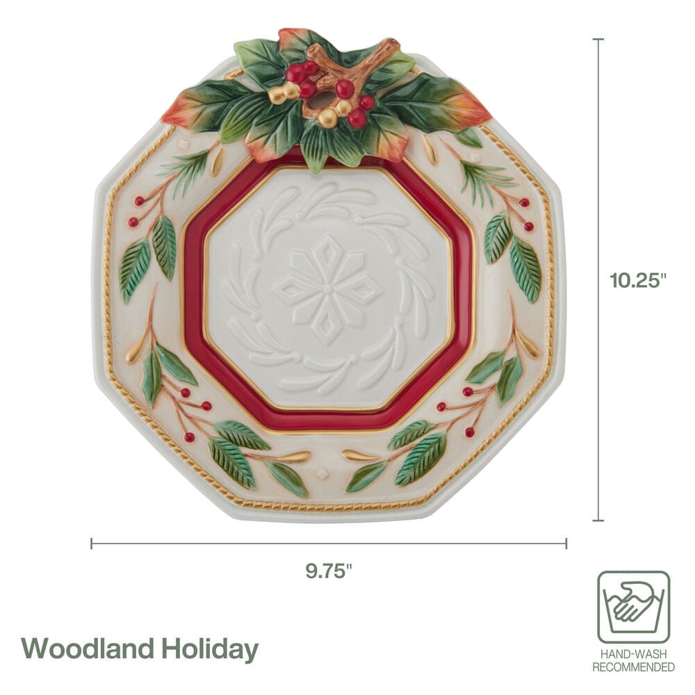 Woodland Holiday Octagonal Serving Plate