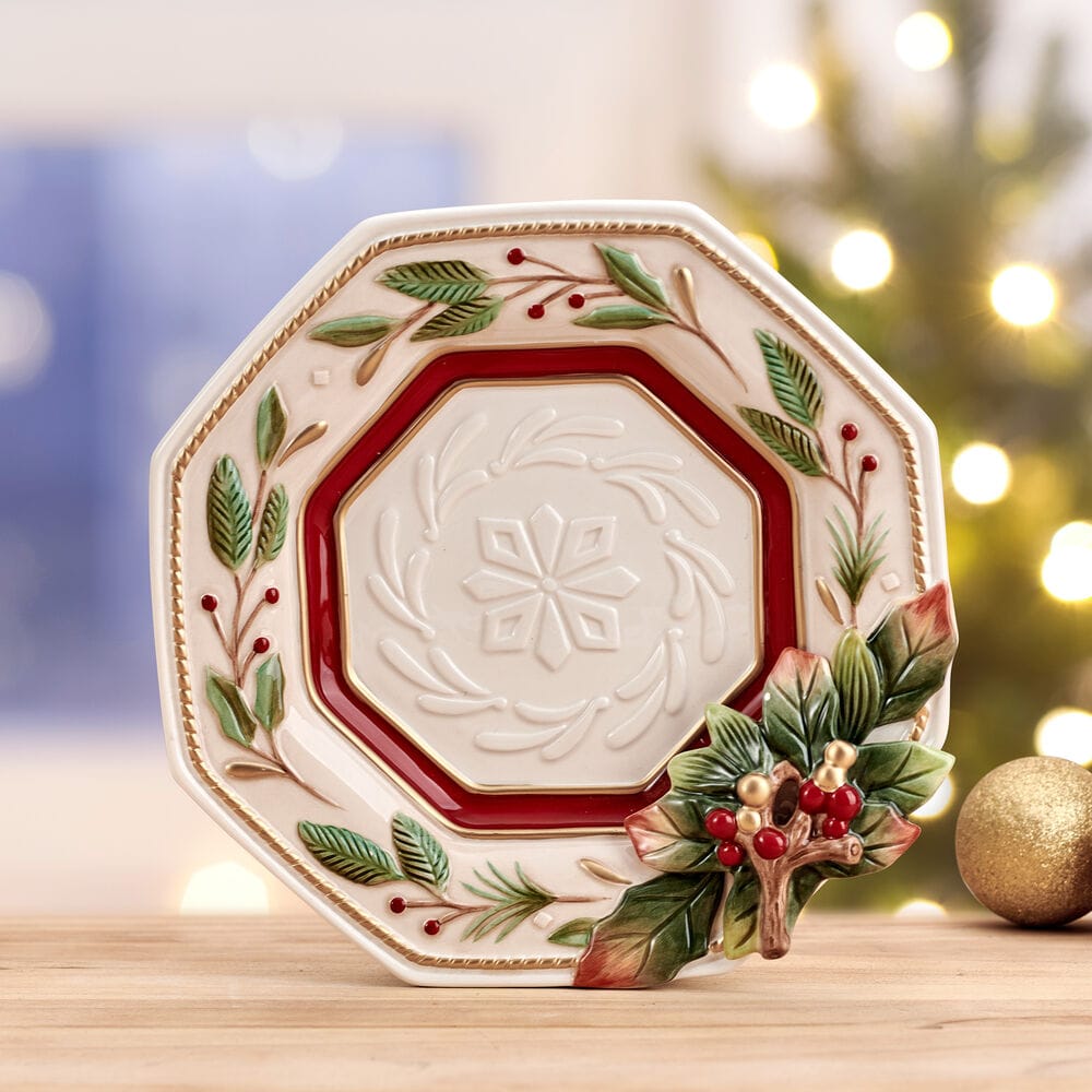Woodland Holiday Octagonal Serving Plate