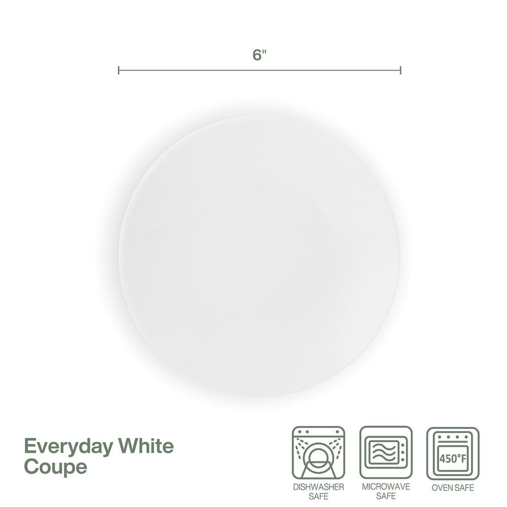 Everyday White® Coupe Set of 6 Appetizer Plates