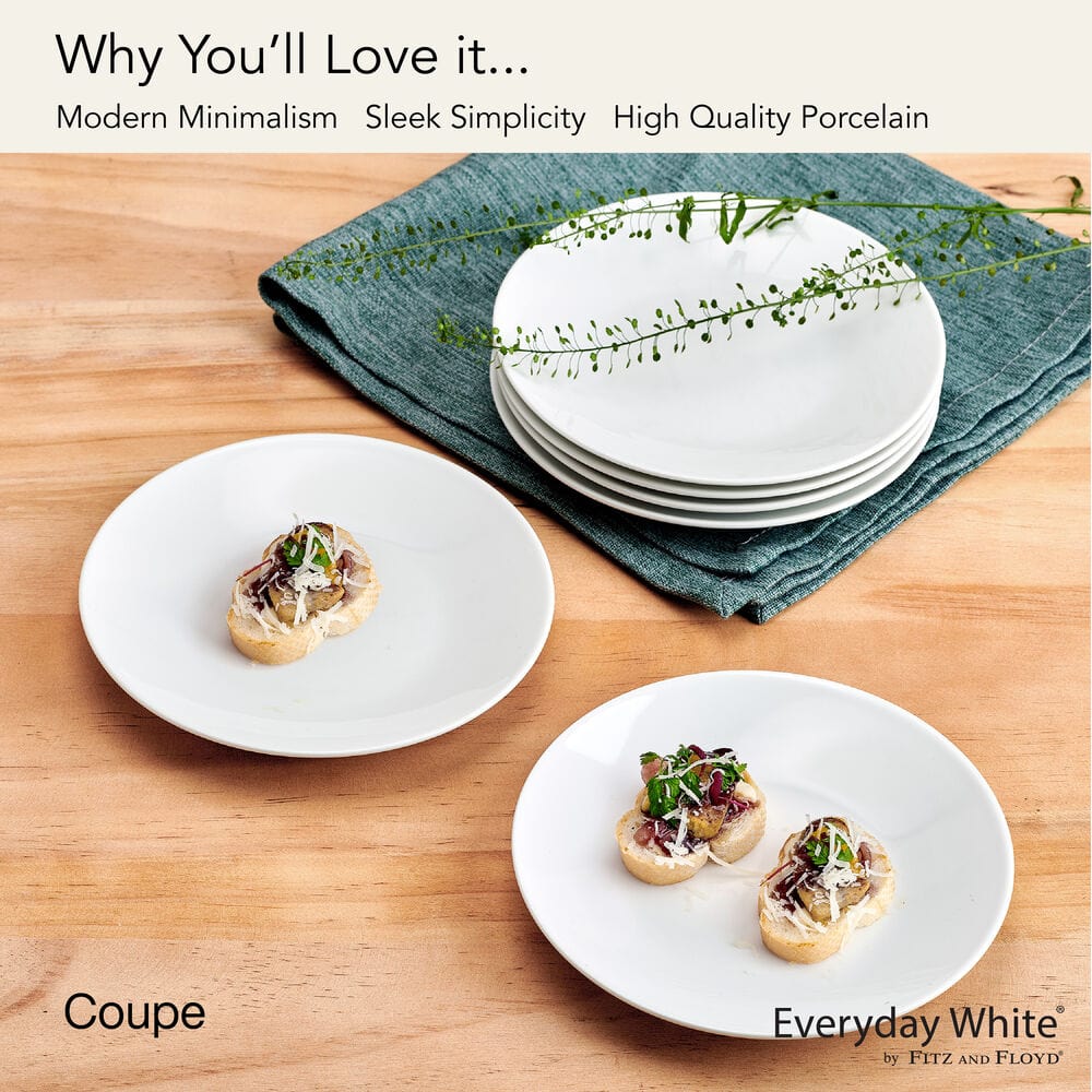 Everyday White® Coupe Set of 6 Appetizer Plates