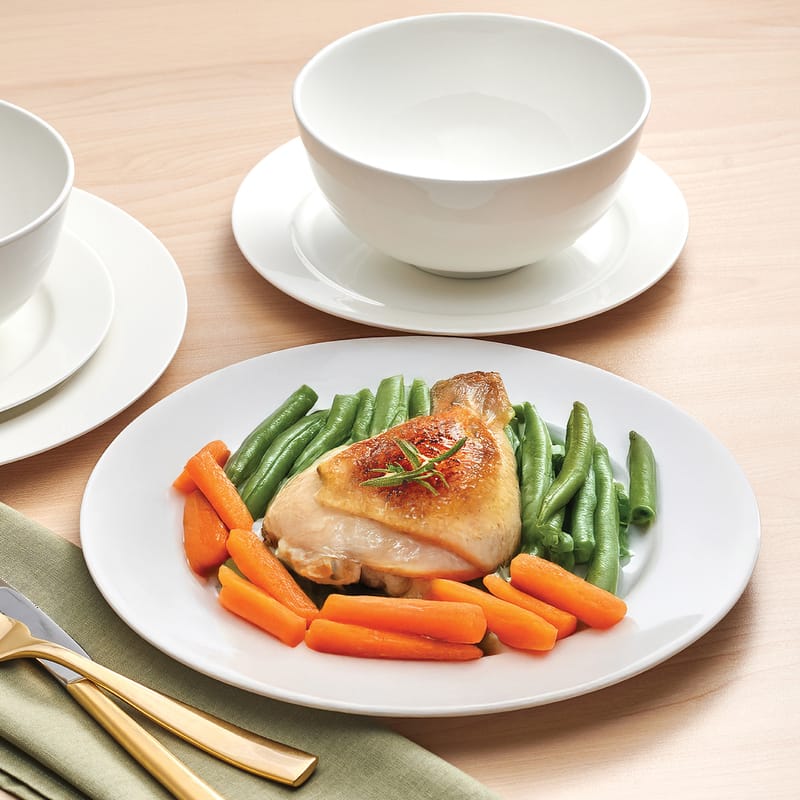 Nevaeh White Classic Rim 12 Piece Dinnerware Set, Service for 4