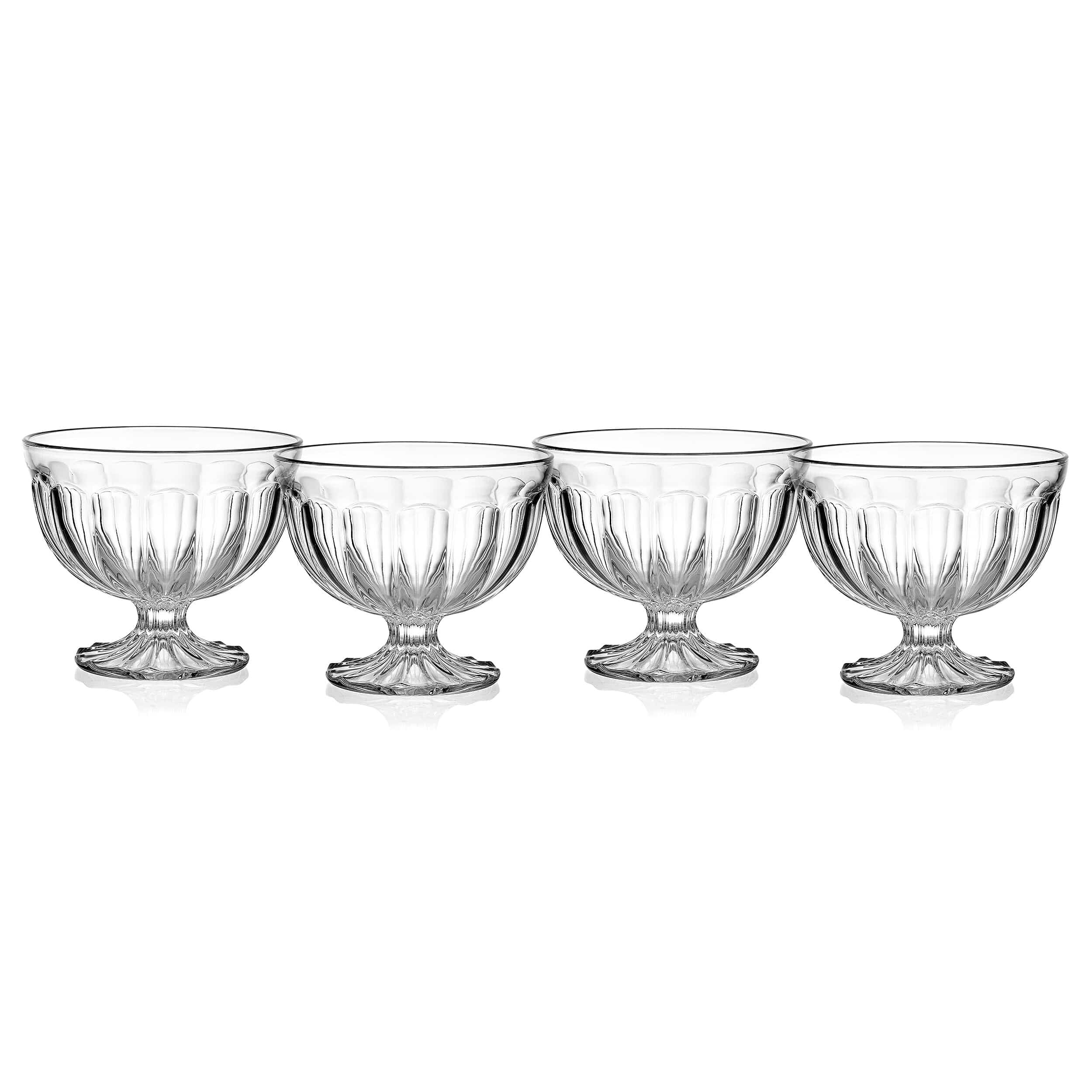 Vintage Scoop Set of 4 Footed Dessert Bowls