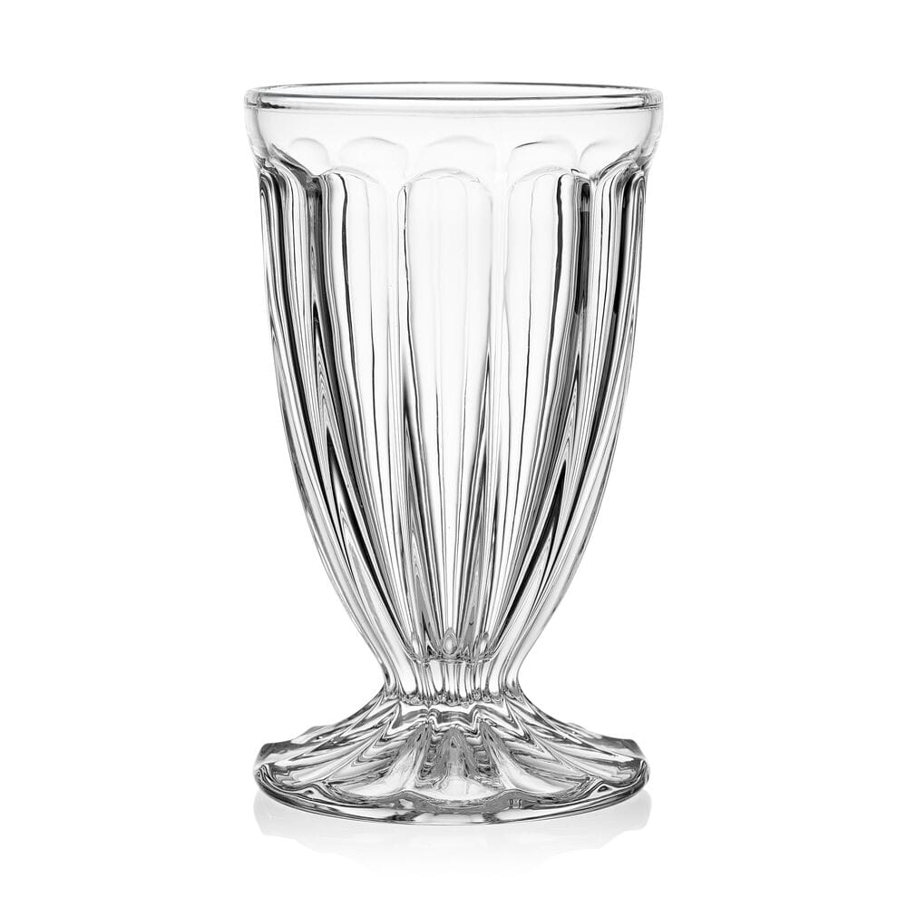 Vintage Scoop Footed Sundae Beverage Glasses Set of 4
