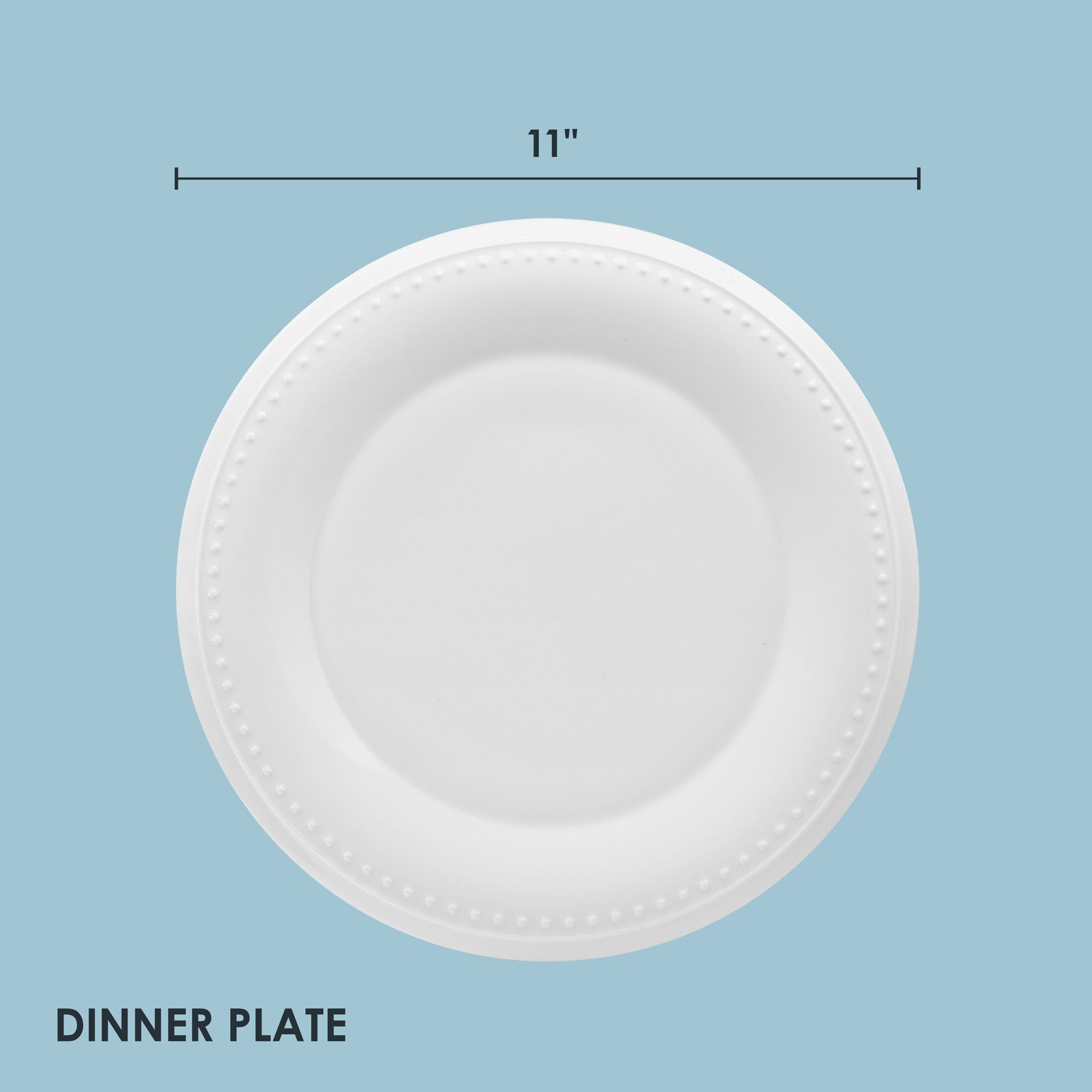 Nevaeh White Classic Bead Set of 4 Dinner Plates