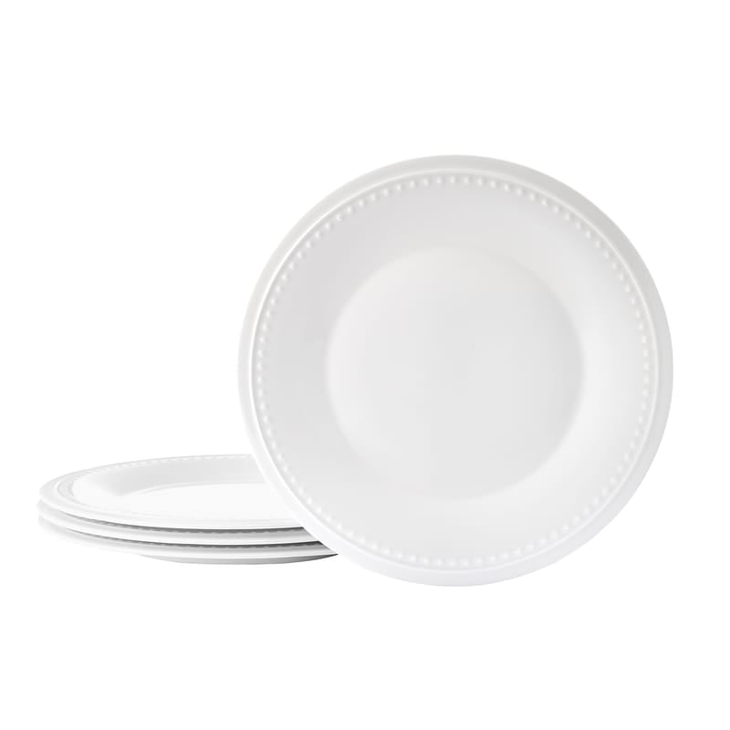 Nevaeh White Classic Bead Set of 4 Salad Plates