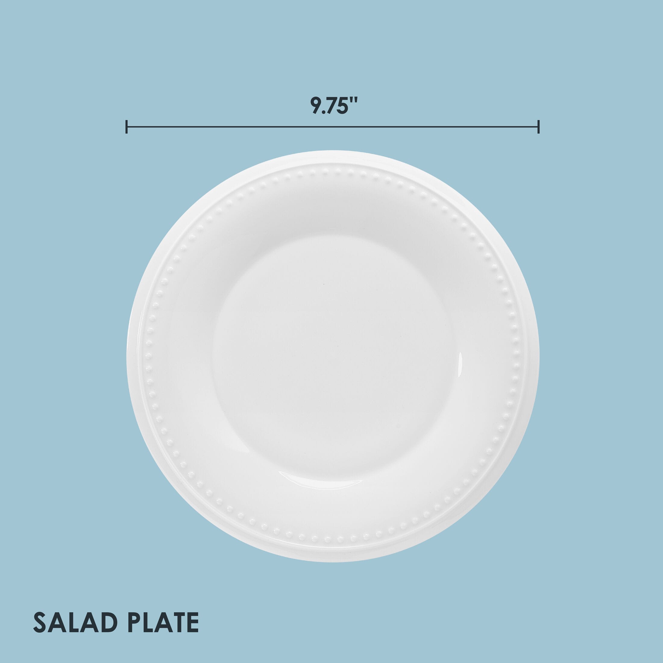 Nevaeh White Classic Bead Set of 4 Salad Plates