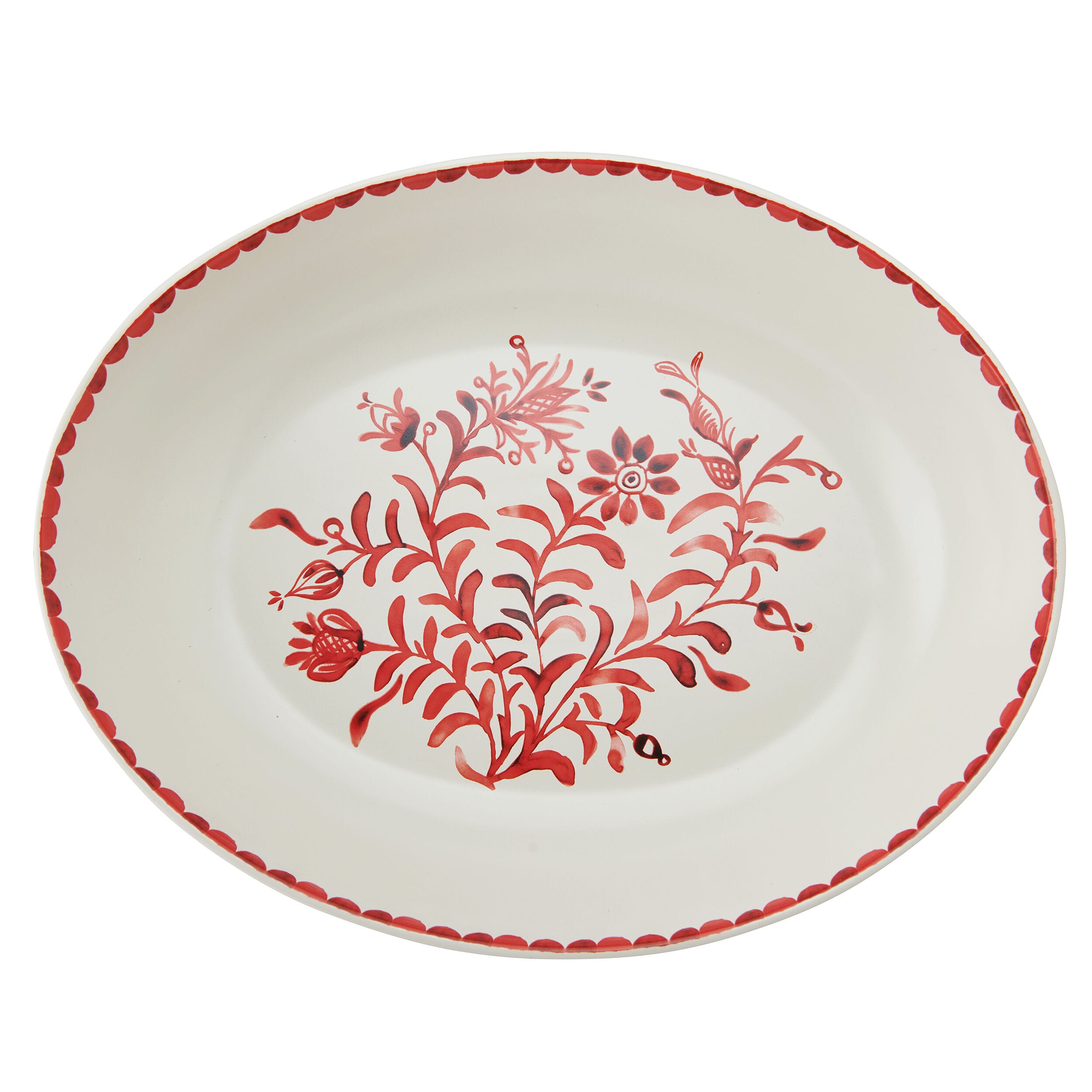 Sicily Red Holiday Partridge Serving Bowl
