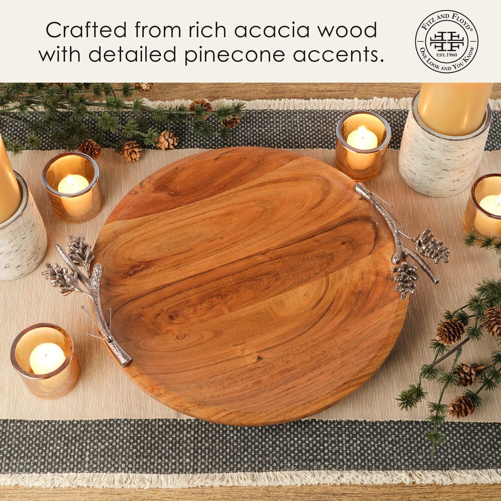 Pinecone Round Serving Platter