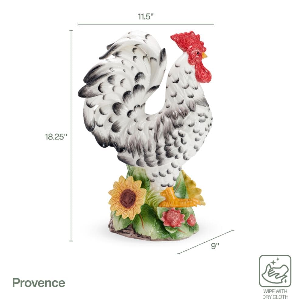 Provence Sunflower Rooster Figurine, 18.25 IN