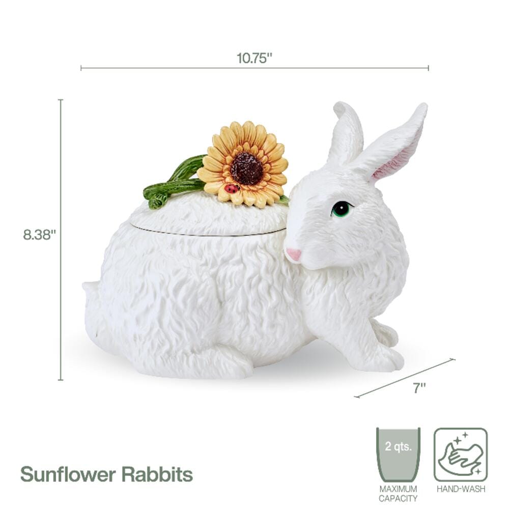 Sunflower Rabbit Cookie Jar