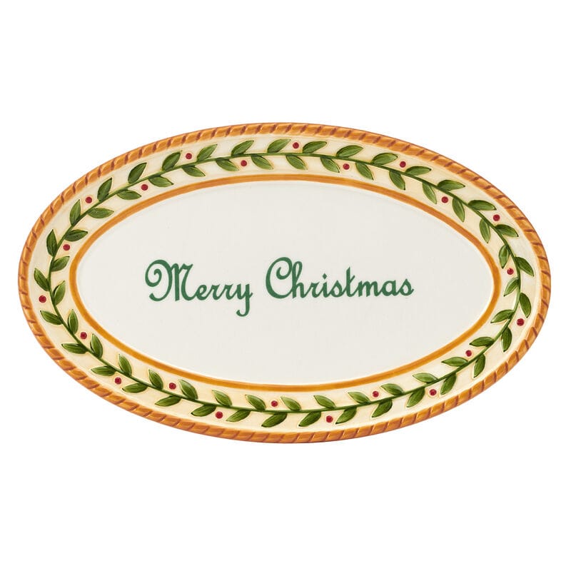 Santa’s Gift Merry Christmas Sentiment Small Serving Platter