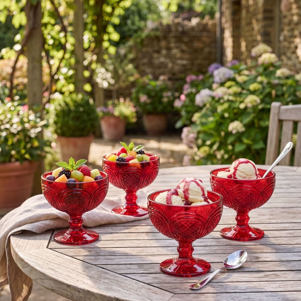 Sicily Red Set of 4 Dessert Bowls