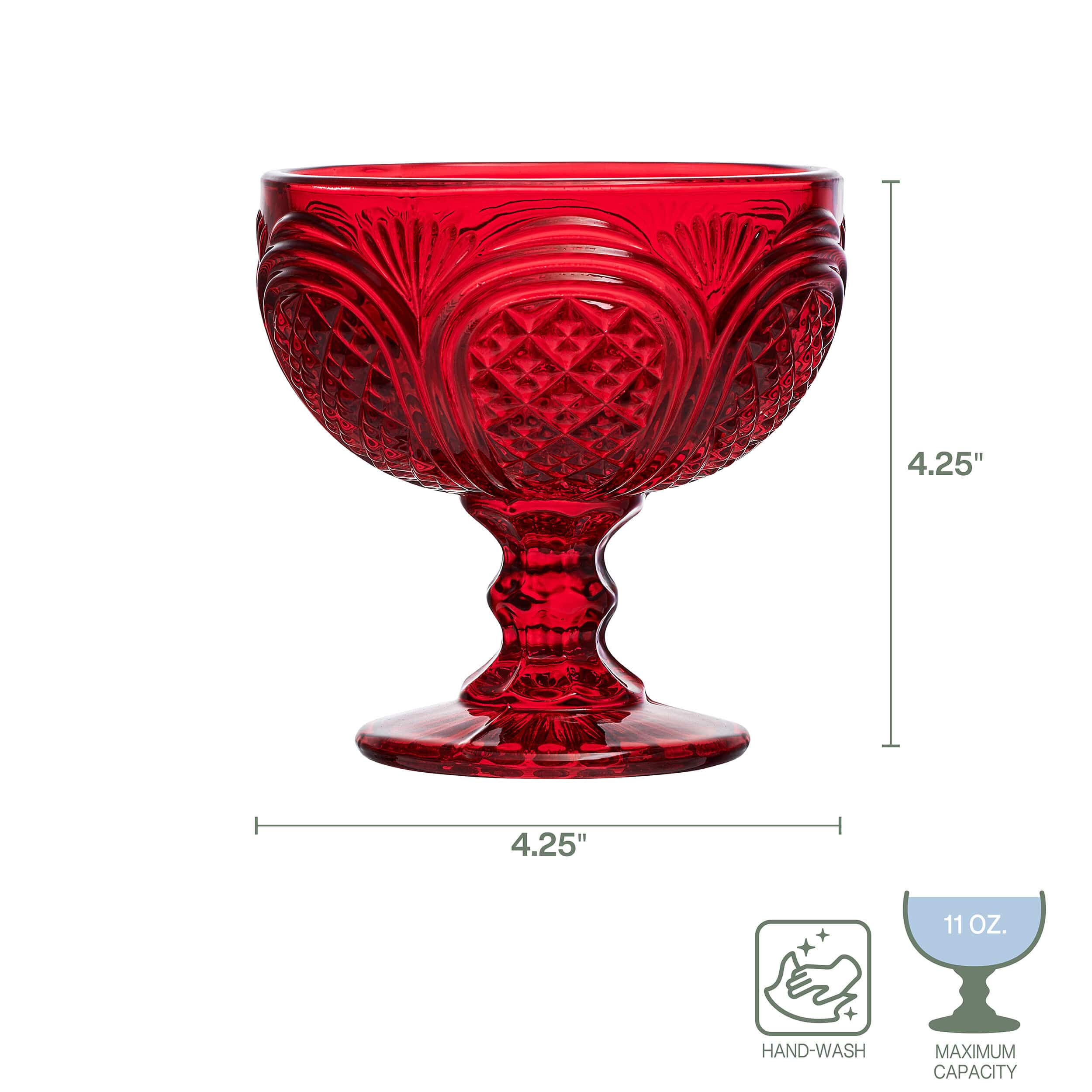 Sicily Red Set of 4 Dessert Bowls