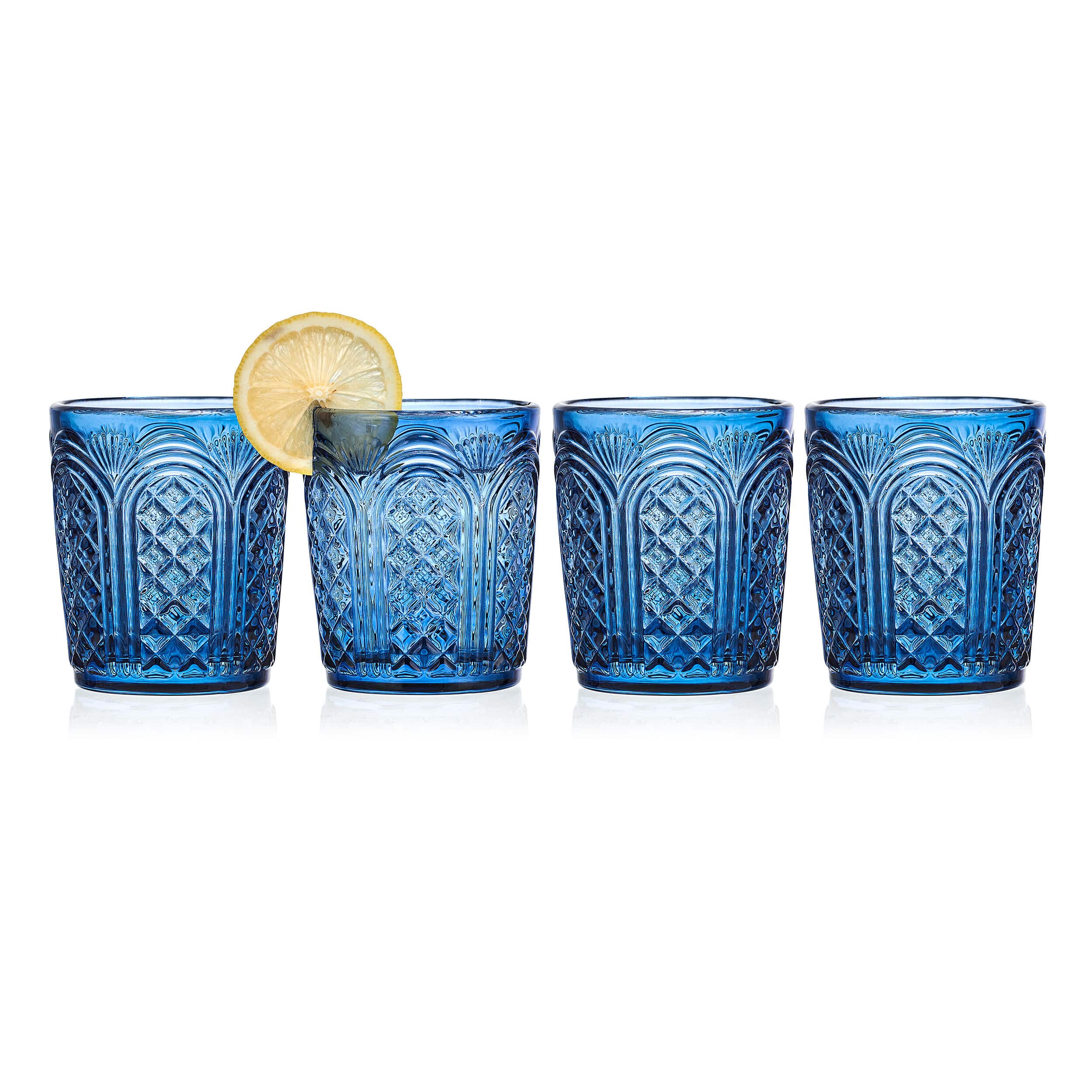 Sicily Blue Double Old Fashioned Glasses Set of 4
