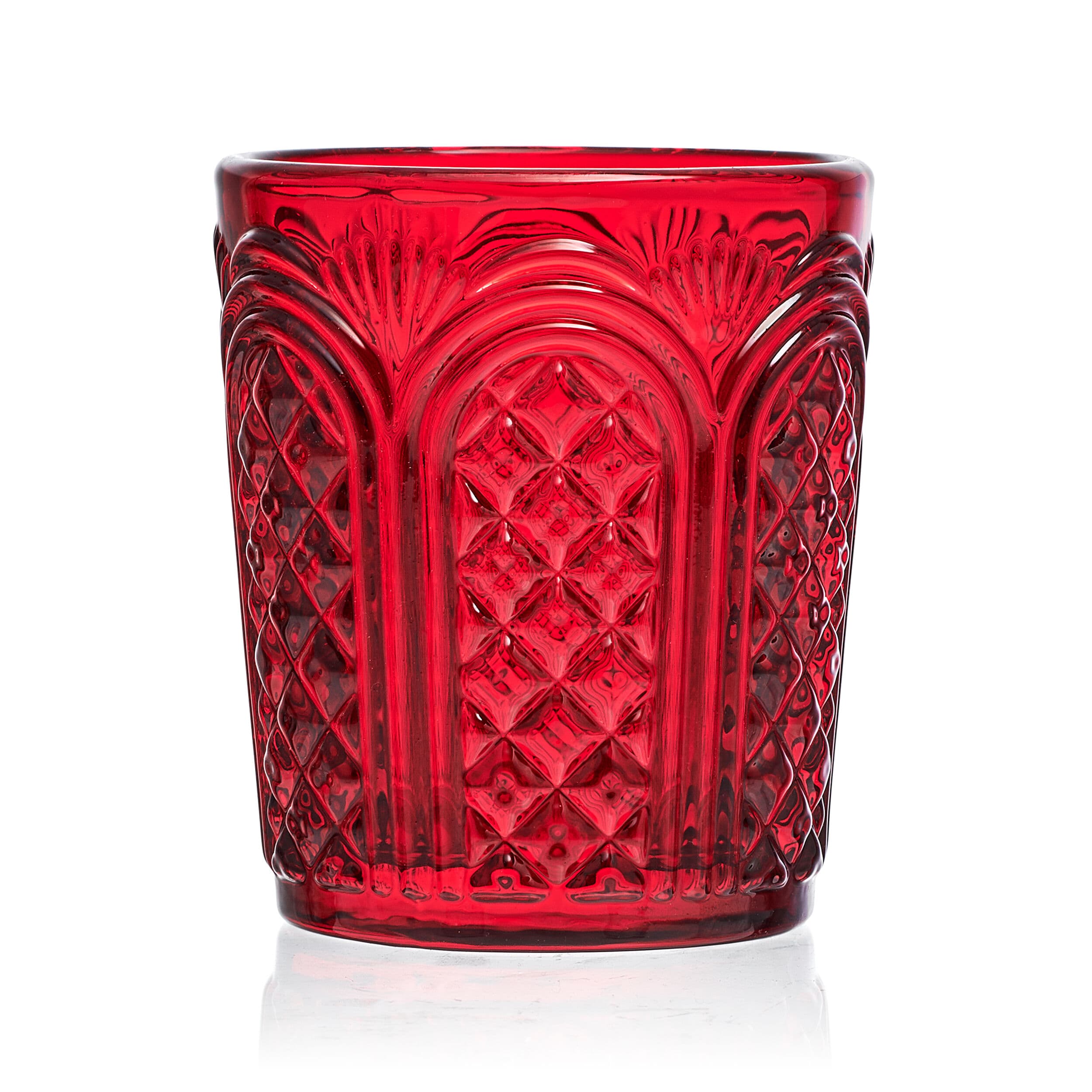 Sicily Red Double Old Fashioned Glasses Set of 4