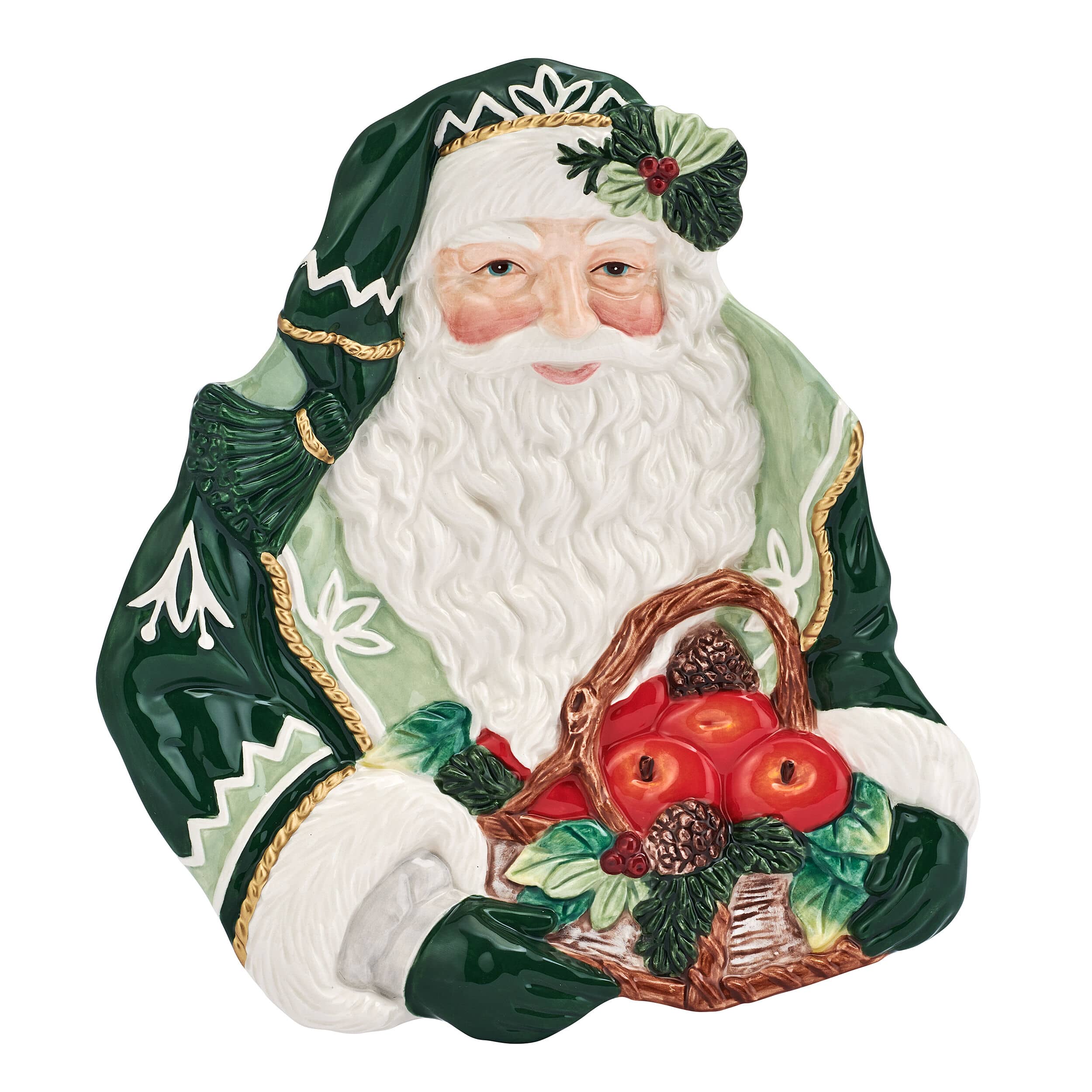 Winter Frost Santa Figural Appetizer Snack Plate