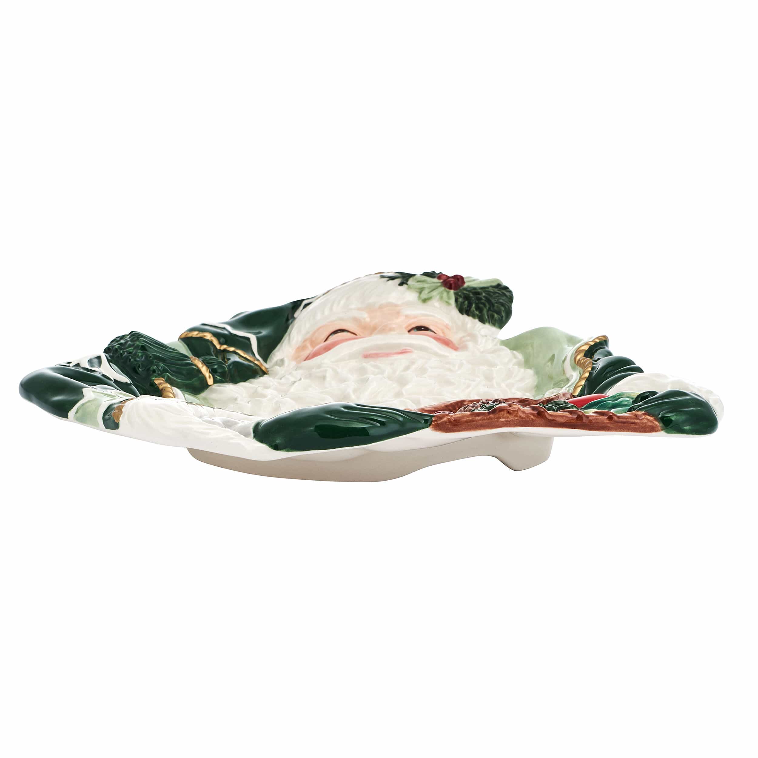 Winter Frost Santa Figural Appetizer Snack Plate