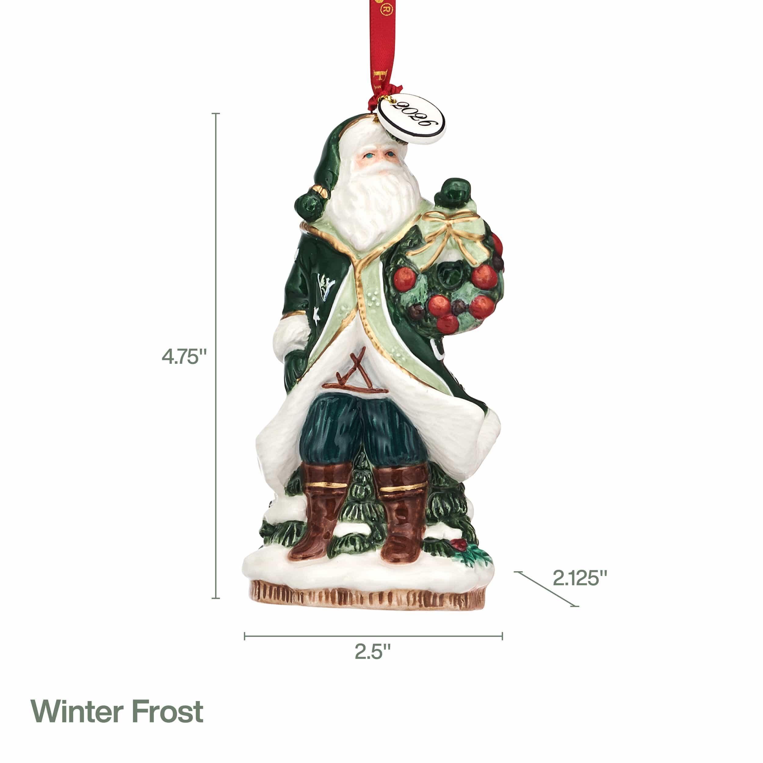 Winter Frost Santa Bell 2026 Ornament