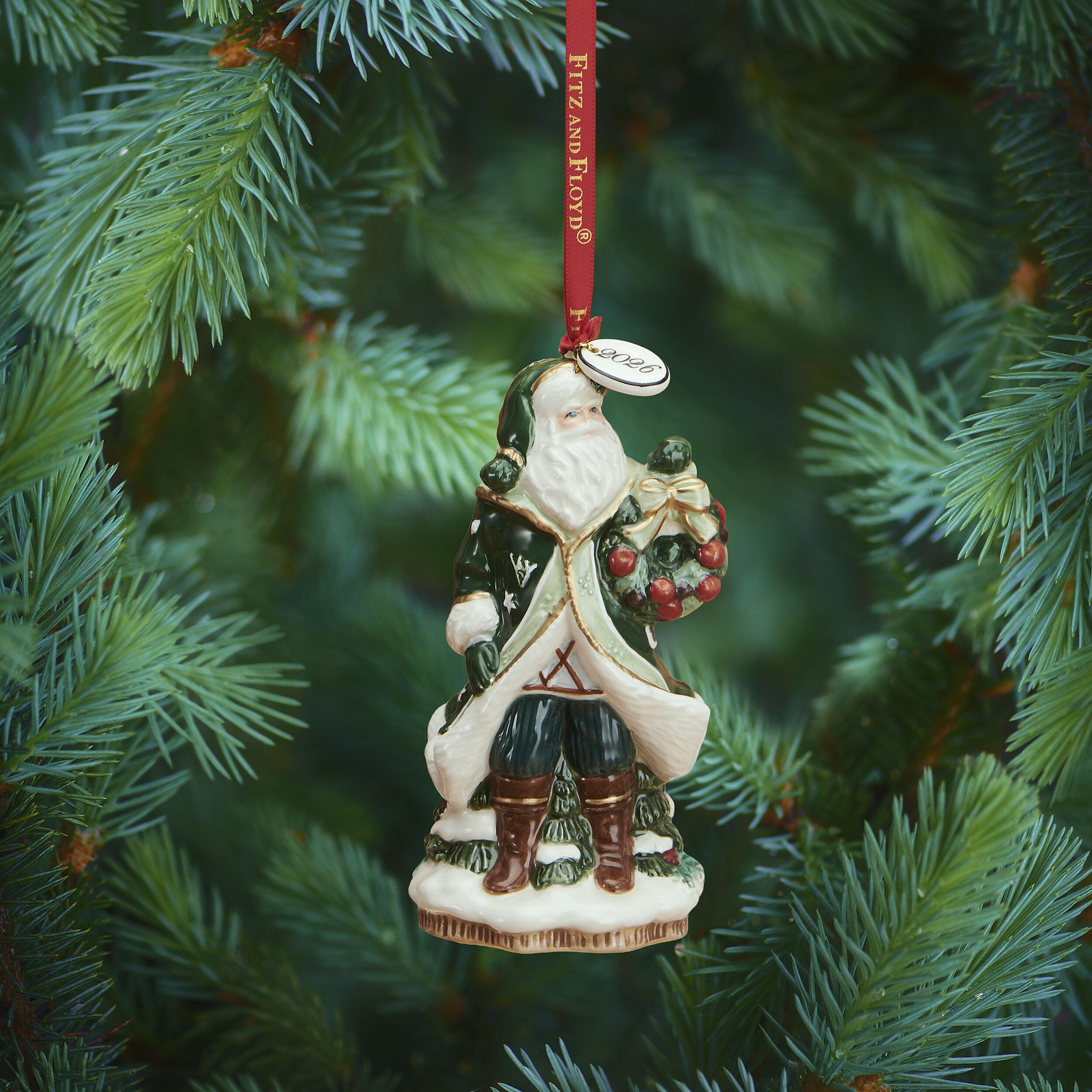 Winter Frost Santa Bell 2026 Ornament