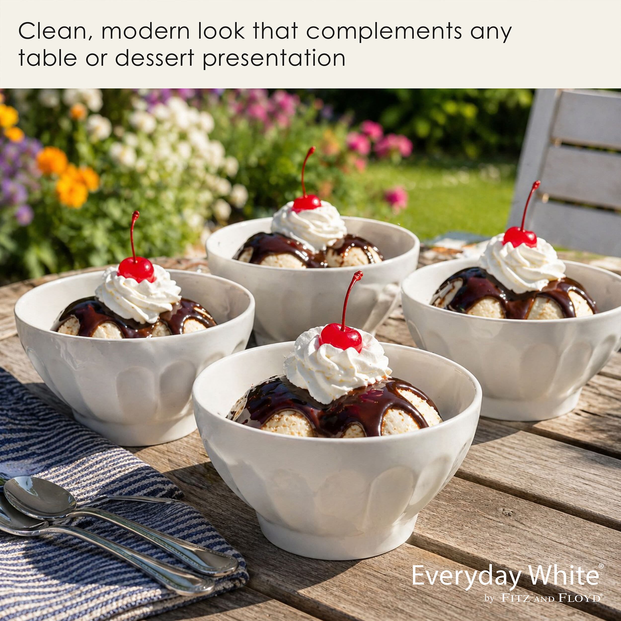 Everyday White® Set of 4 Dessert Bowls