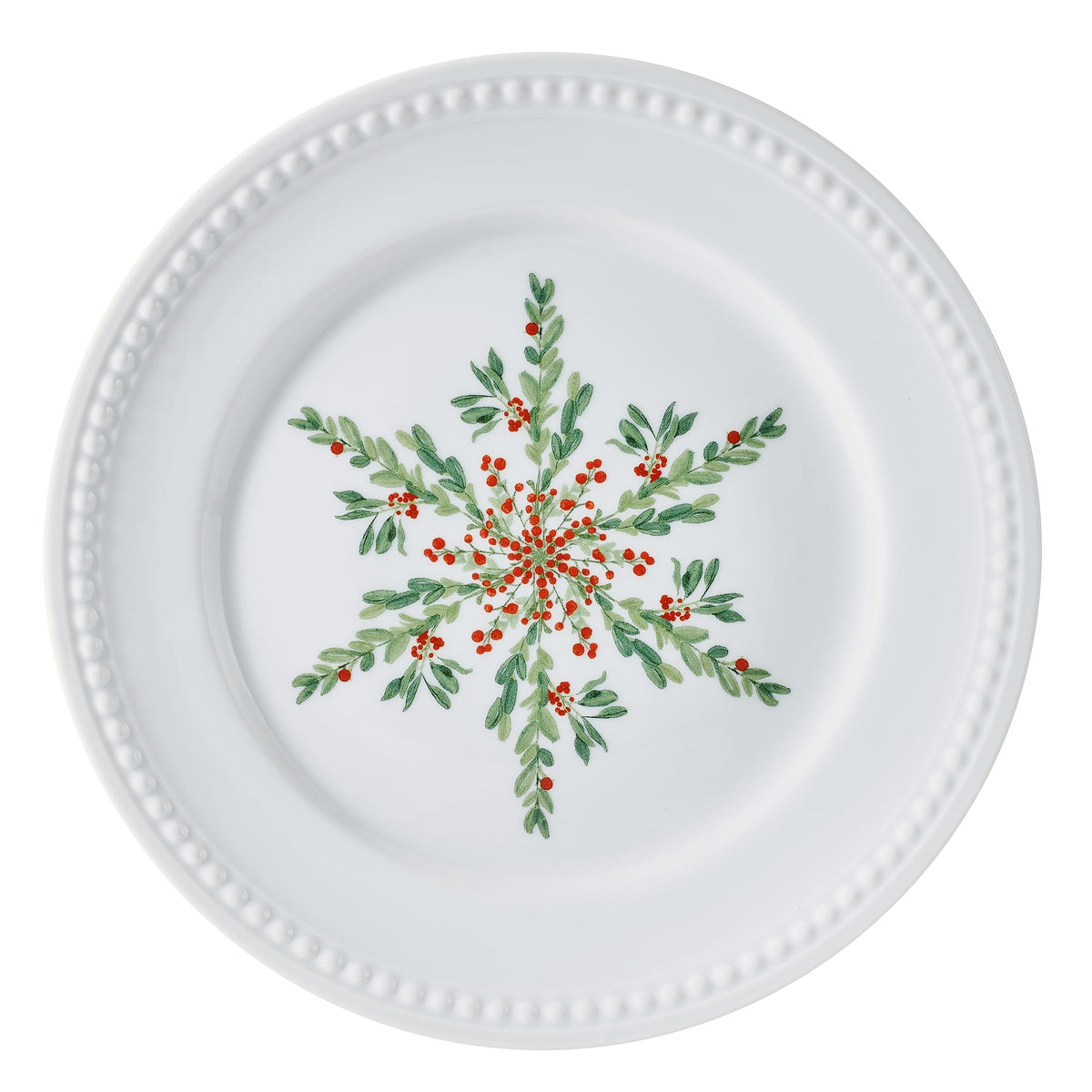 Everyday White® Holiday Evergreen Snowflake Set of 4 Salad Plates