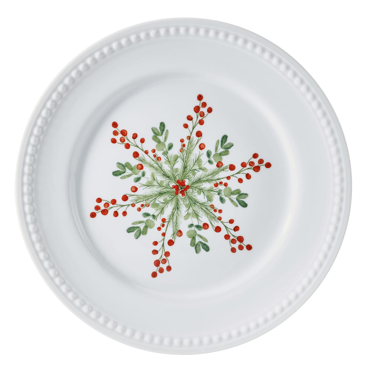 Everyday White® Holiday Evergreen Snowflake Set of 4 Salad Plates