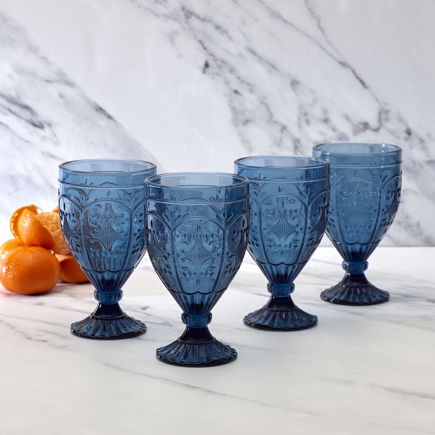 Trestle Goblets Set of 4, Indigo