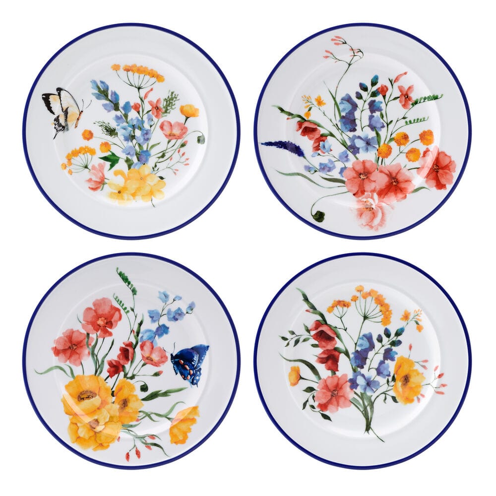 Everyday White® Set of 4 Bouquet Rim Salad Plates