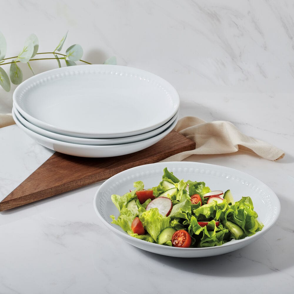 Everyday White® Beaded Coupe Set of 4 Salad Plates