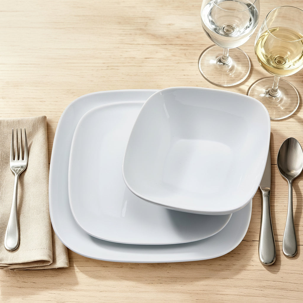 Everyday White® Square 12 Piece Dinnerware Set, Service for 4