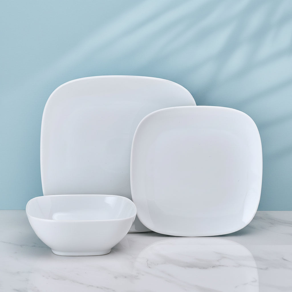 Everyday White® Square 12 Piece Dinnerware Set, Service for 4