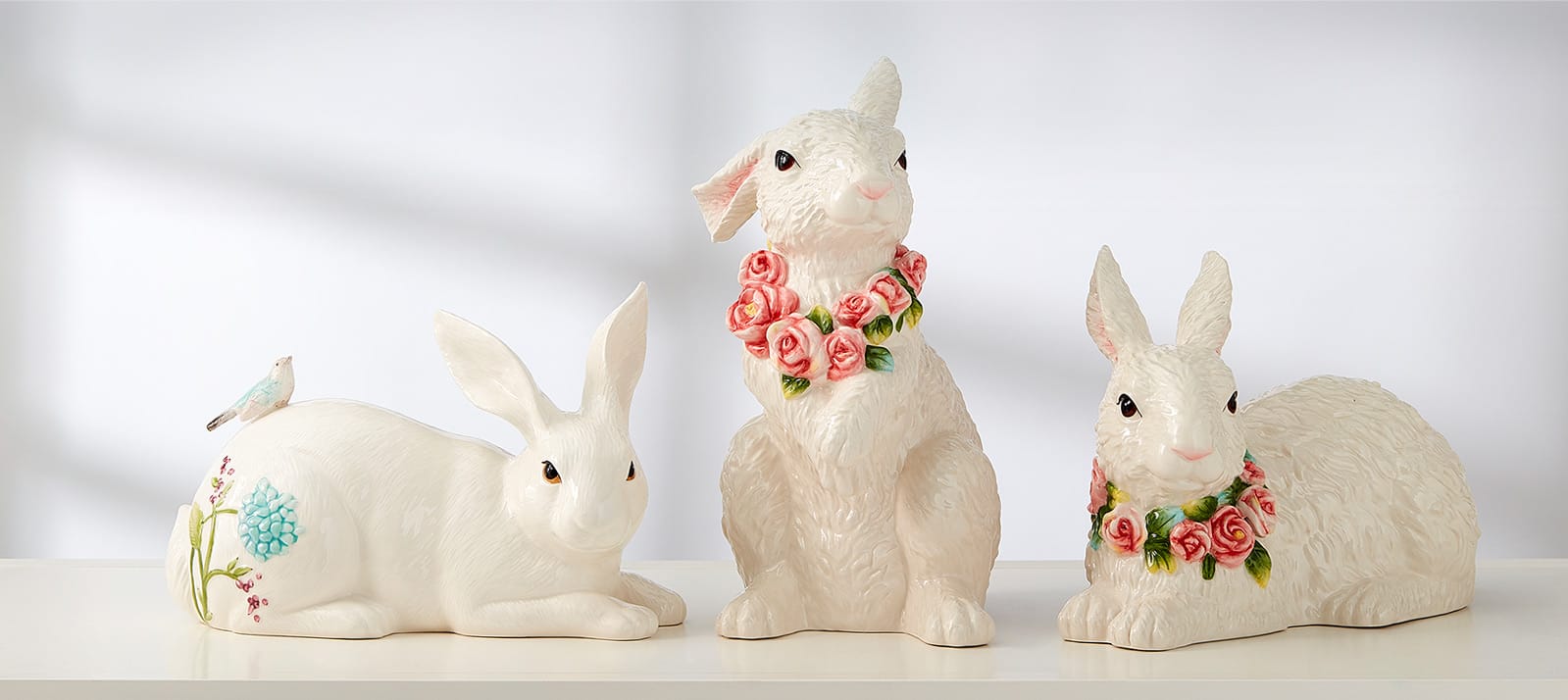 Meadow and La Fleur Rabbit Figurines