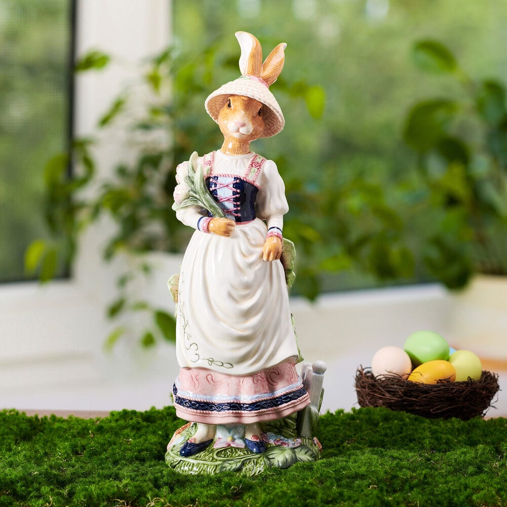 Fitz and Floyd Jardin Rabbit Female Earthenware Decorative Figurine