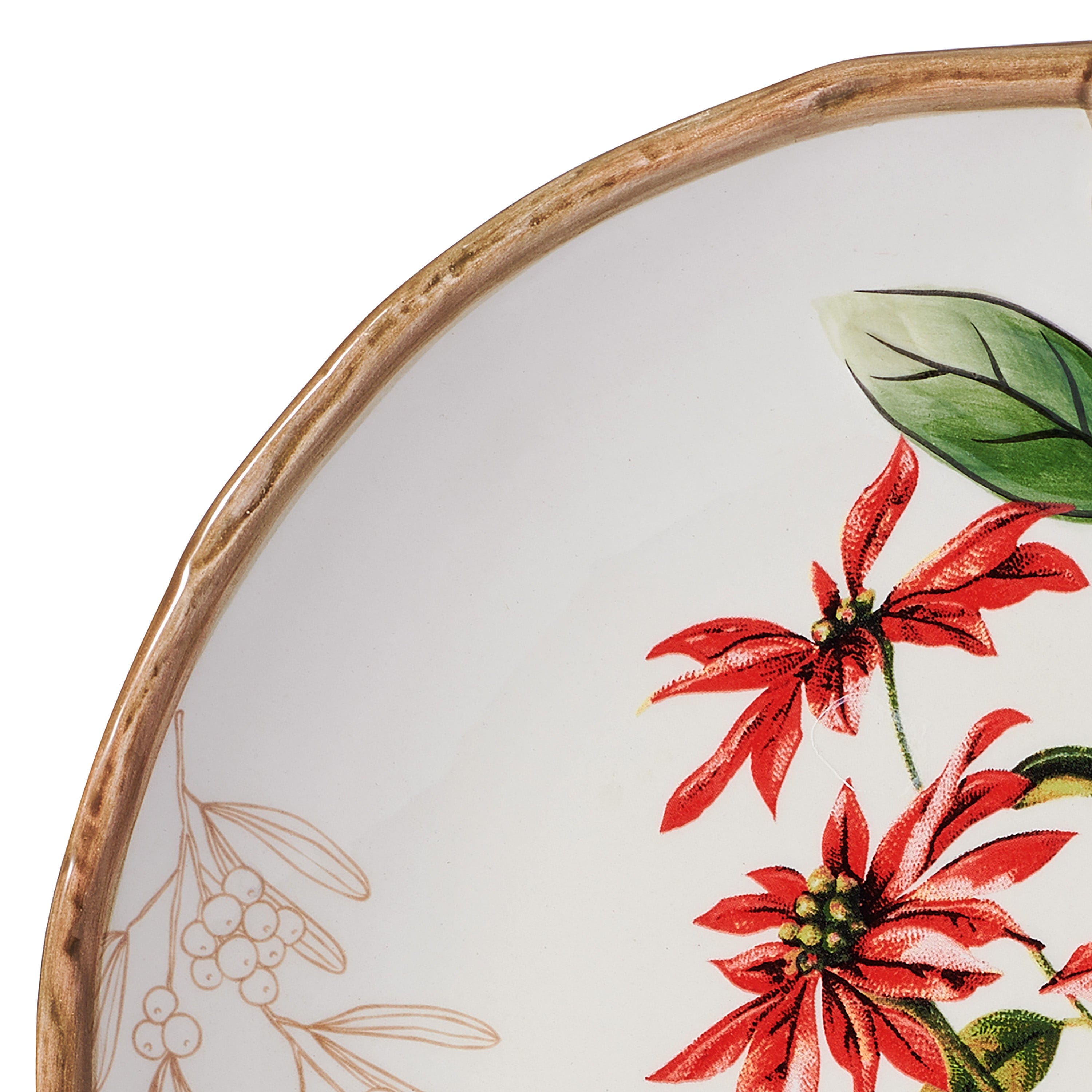 Poinsettia Holiday Set of 4 Salad Plates