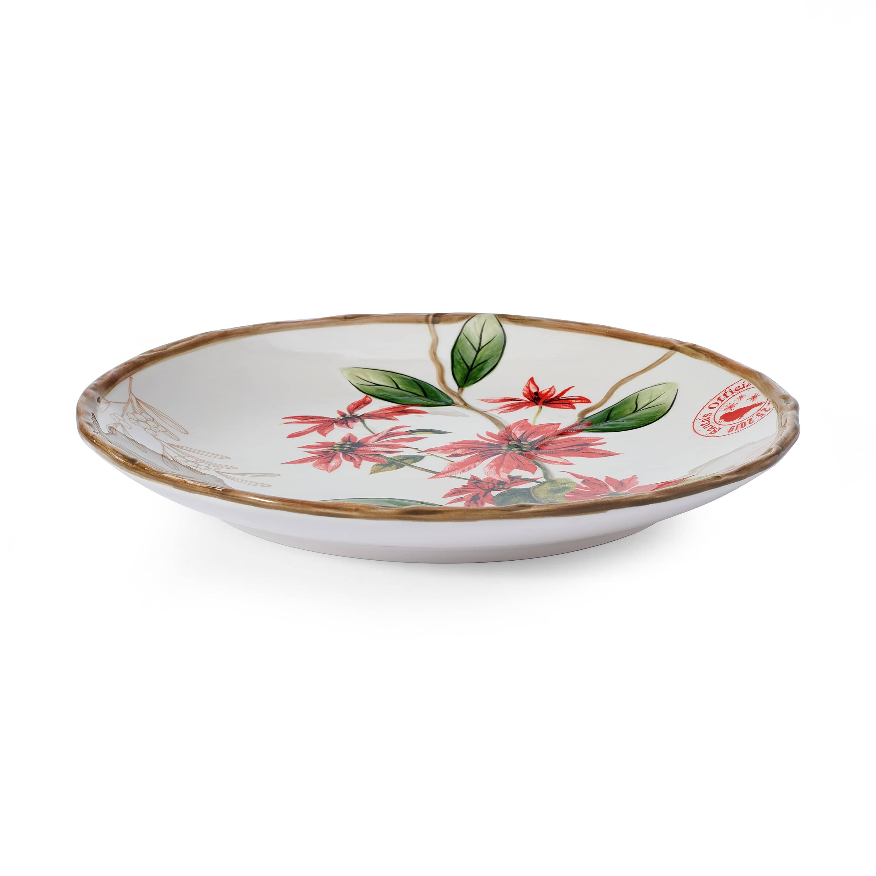 Poinsettia Holiday Set of 4 Salad Plates
