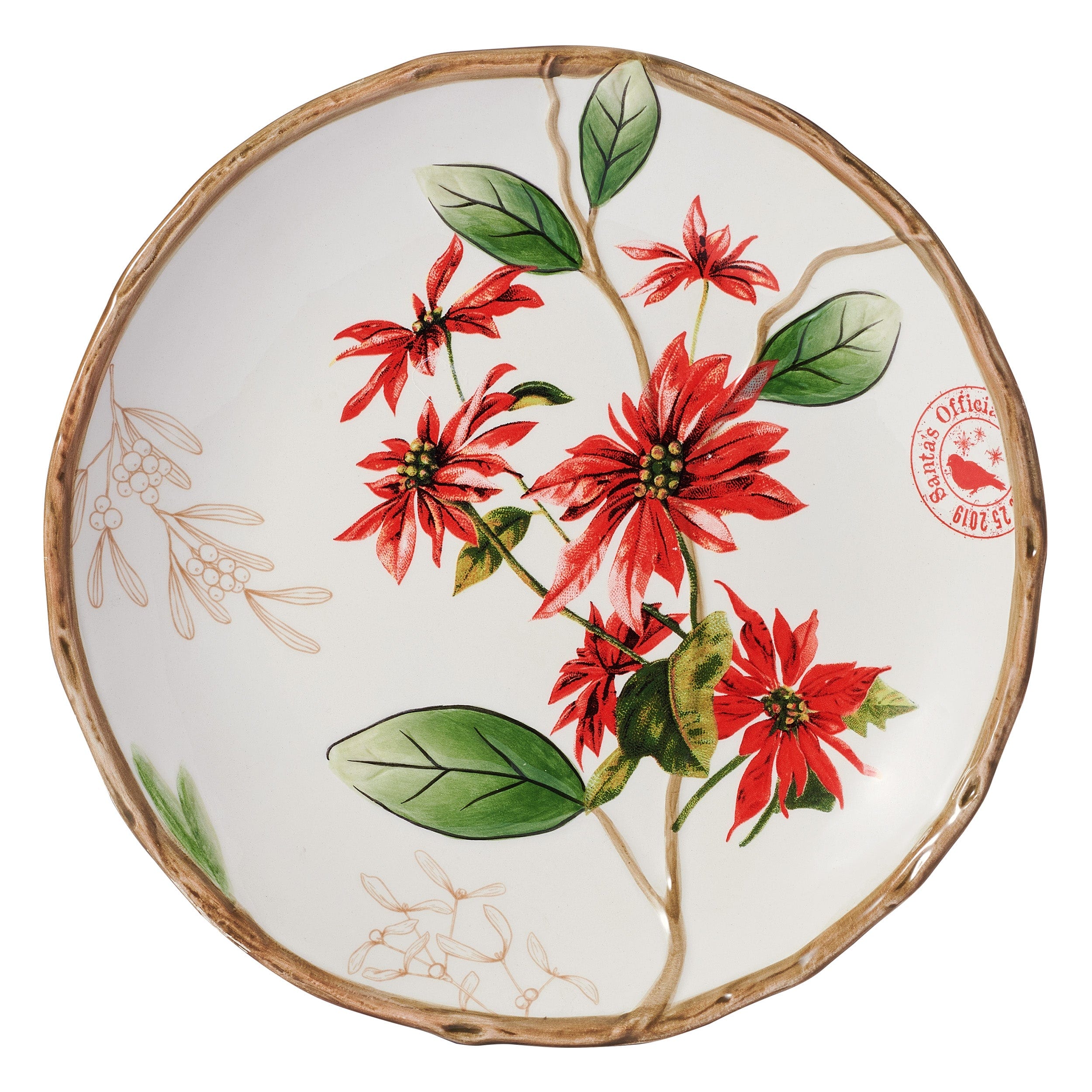 Poinsettia Holiday Set of 4 Salad Plates