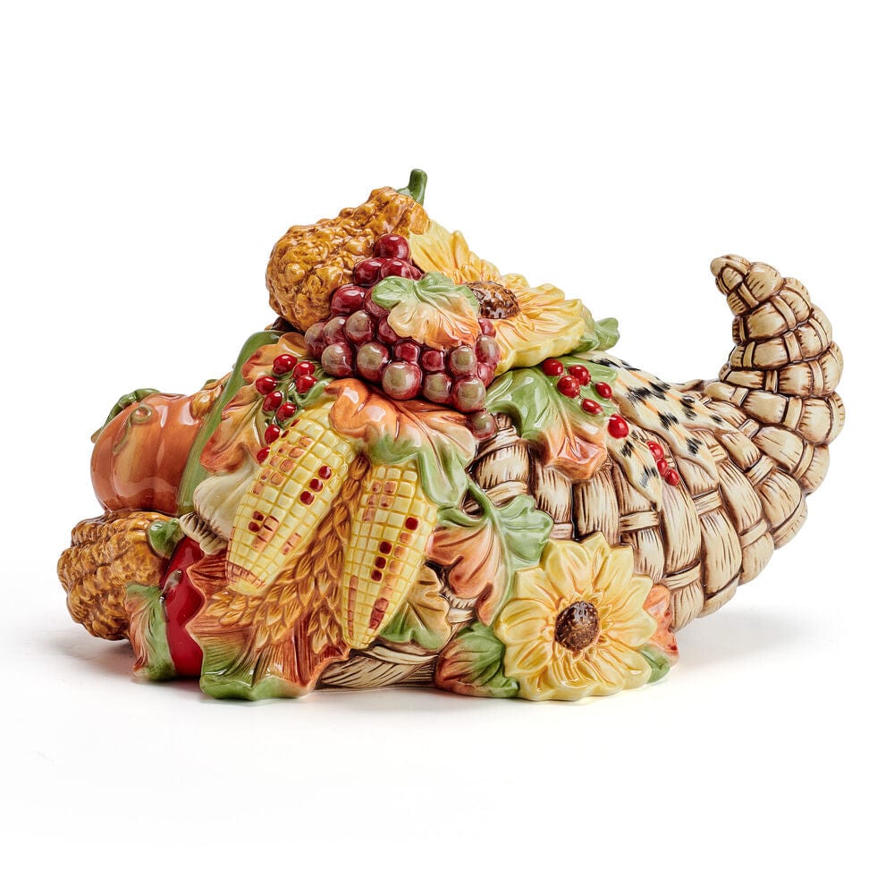 Fall Harvest Cornucopia Figurine Cookie Jar, 12IN