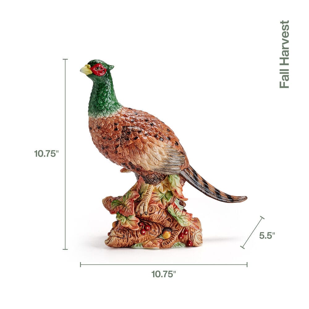Fall Harvest Pheasant Figurine, 10.75 IN