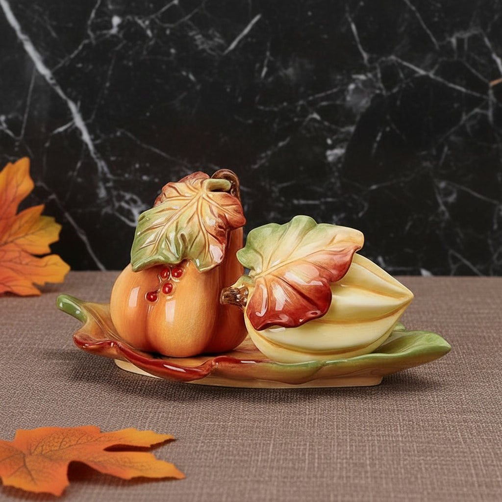 Harvest Salt and Pepper with Tray