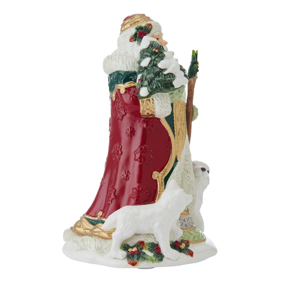Woodland Holiday Musical Santa Figurine, 10.75 IN