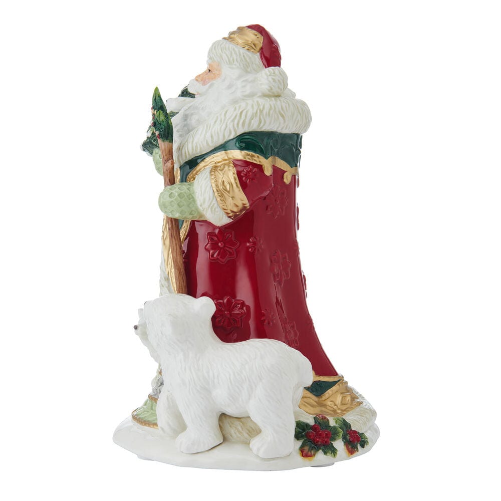 Woodland Holiday Musical Santa Figurine, 10.75 IN