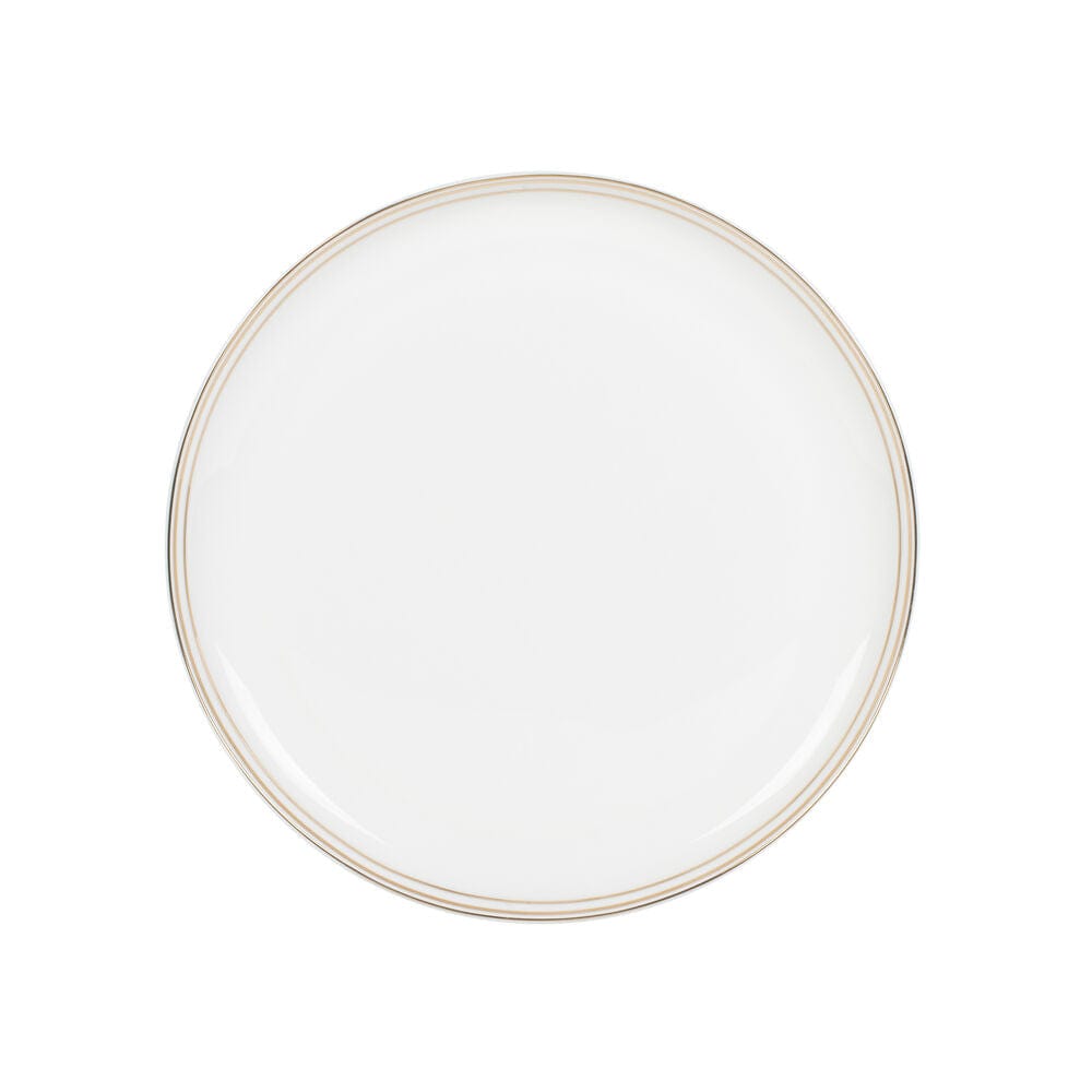 Nevaeh White Gold Bands 16 Piece Dinnerware Set, Service For 4