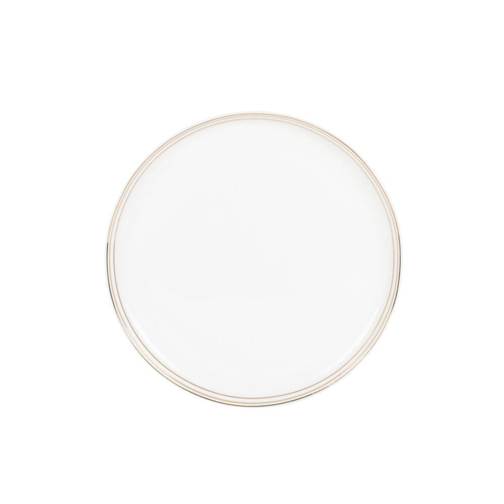 Nevaeh White Gold Bands 16 Piece Dinnerware Set, Service For 4