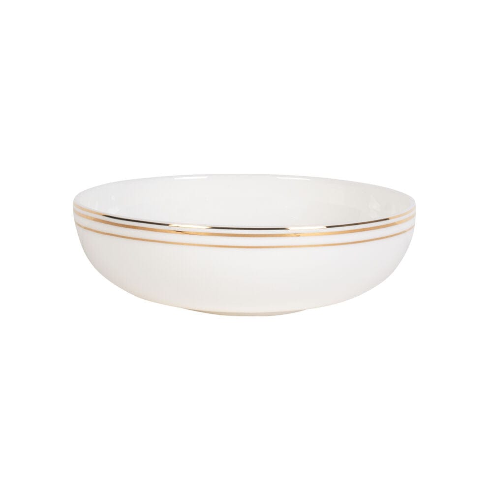 Nevaeh White Gold Bands 16 Piece Dinnerware Set, Service For 4
