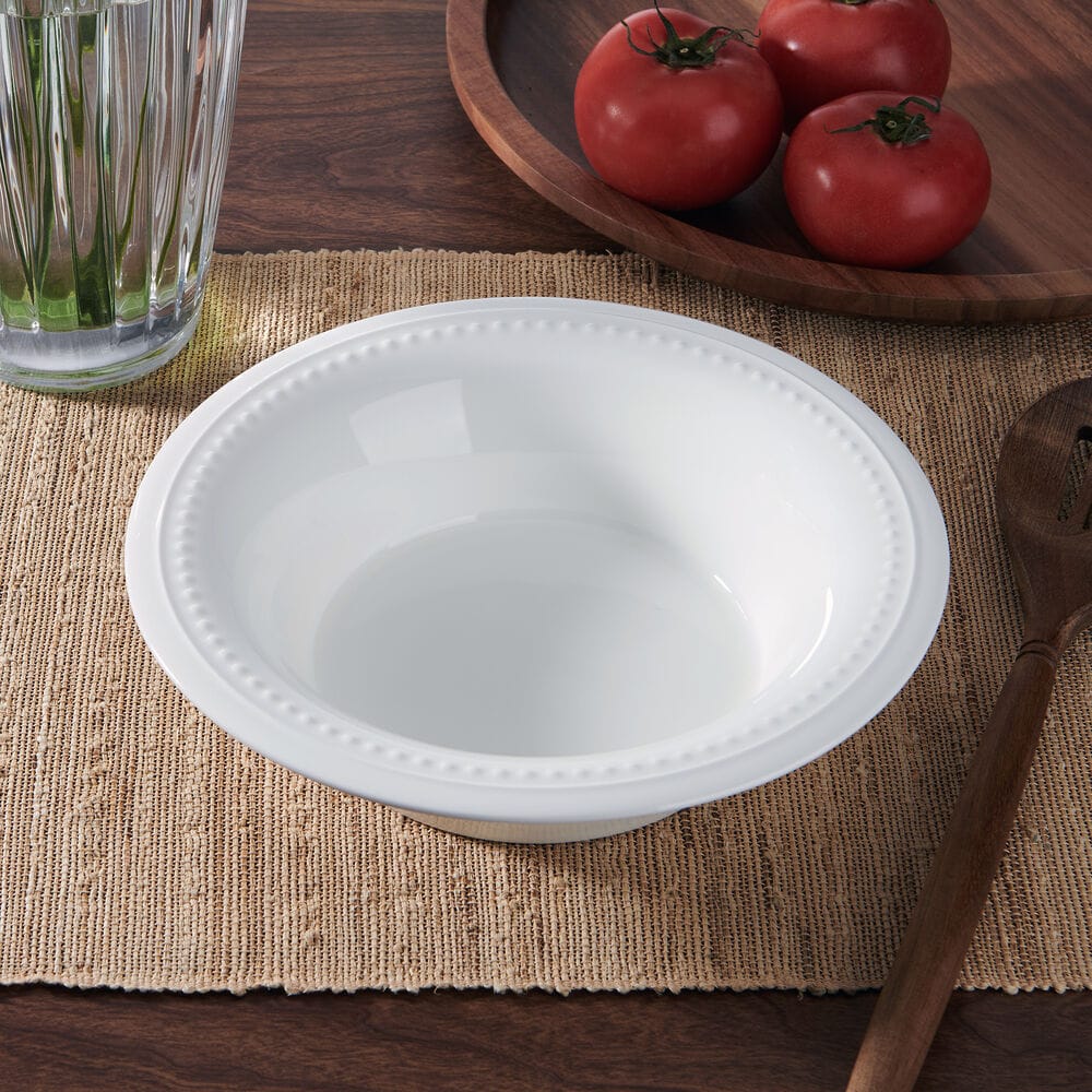 Nevaeh White Classic Beaded Serve Bowl